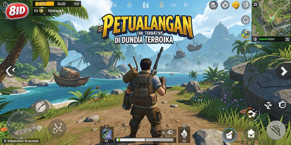 Screeshot gameplay 8ID menampilkan petualangan seru di dunia terbuka.