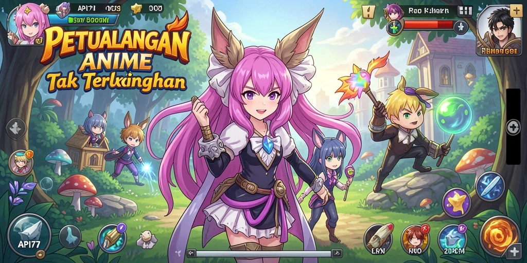 Tampilan gameplay menarik dari API77 dengan karakter Anime.