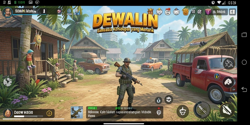 Tampilan gameplay DEWALIN yang menakjubkan dan interaktif.
