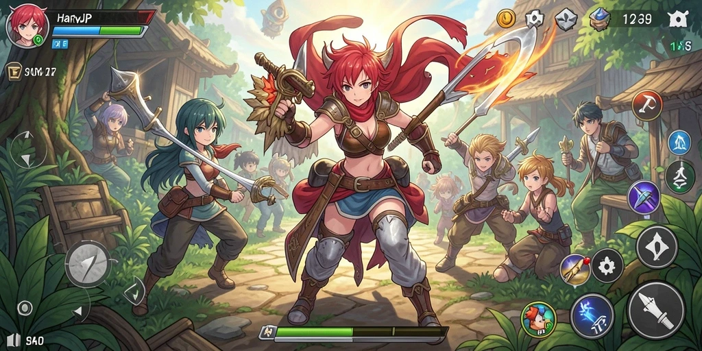 Tampilan menarik dari gameplay Anime dalam HARAPJP.