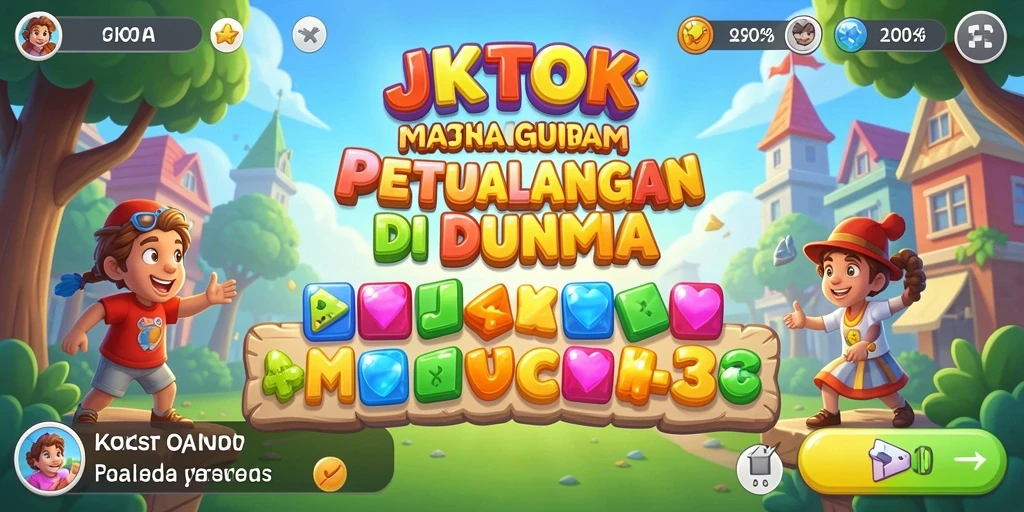 Screenshot utama JKTOK yang menunjukkan gameplay Match-3 yang menarik.