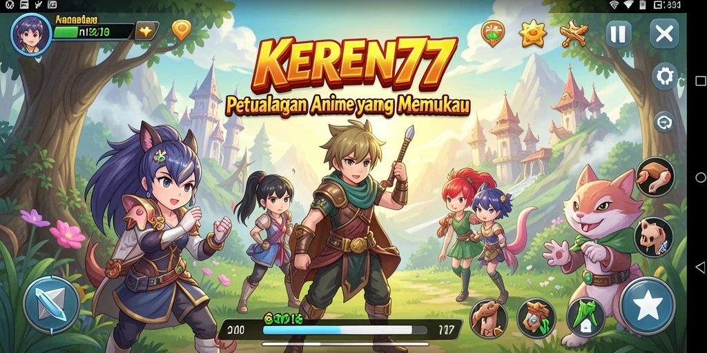Gameplay seru KEREN77 dengan karakter Anime yang menawan.