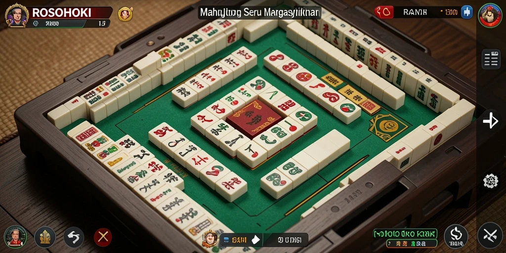 Tangkapan layar utama ROSOHOKI dengan aksi Mahjong yang penuh strategi.