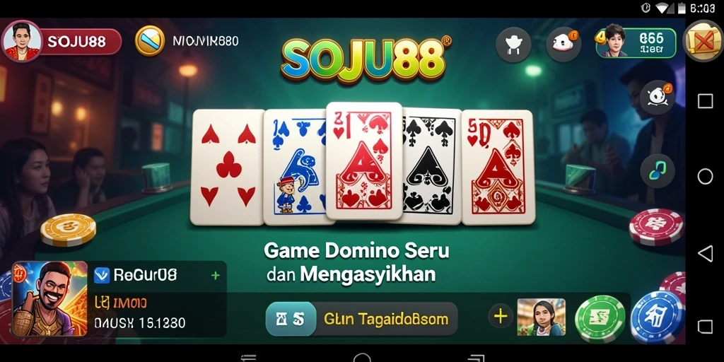 Tangkapan layar gameplay seru SOJU88 dalam permainan Domino.